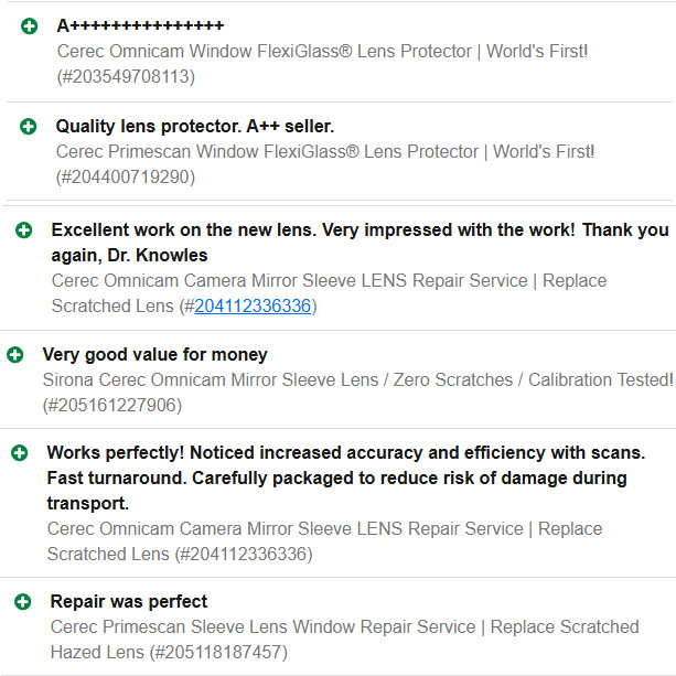 Cerec Omnicam Camera Mirror Sleeve LENS Repair Service | Replace Scratched Lens