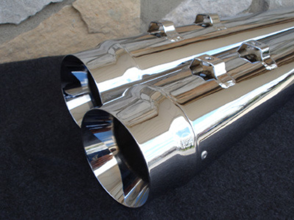 DNA 4" MEGAPHONE SLIP-ON MUFFLERS EXHAUST HARLEY ELECTRA TRI GLIDE TOURING 95-16