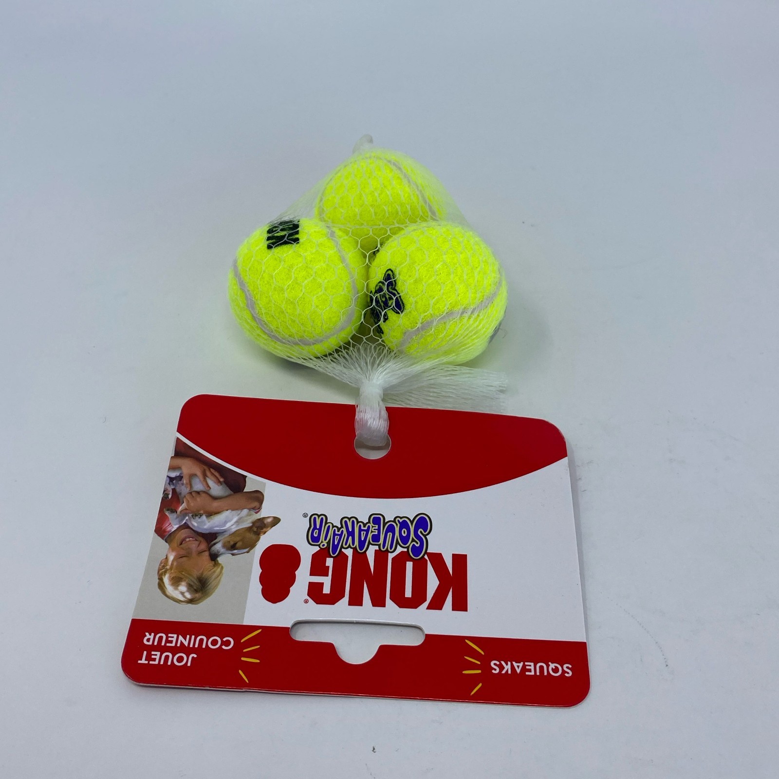 KONG SqueakAir Balls Dog Toy XS 3-Pack - Neon Yellow Tennis Balls