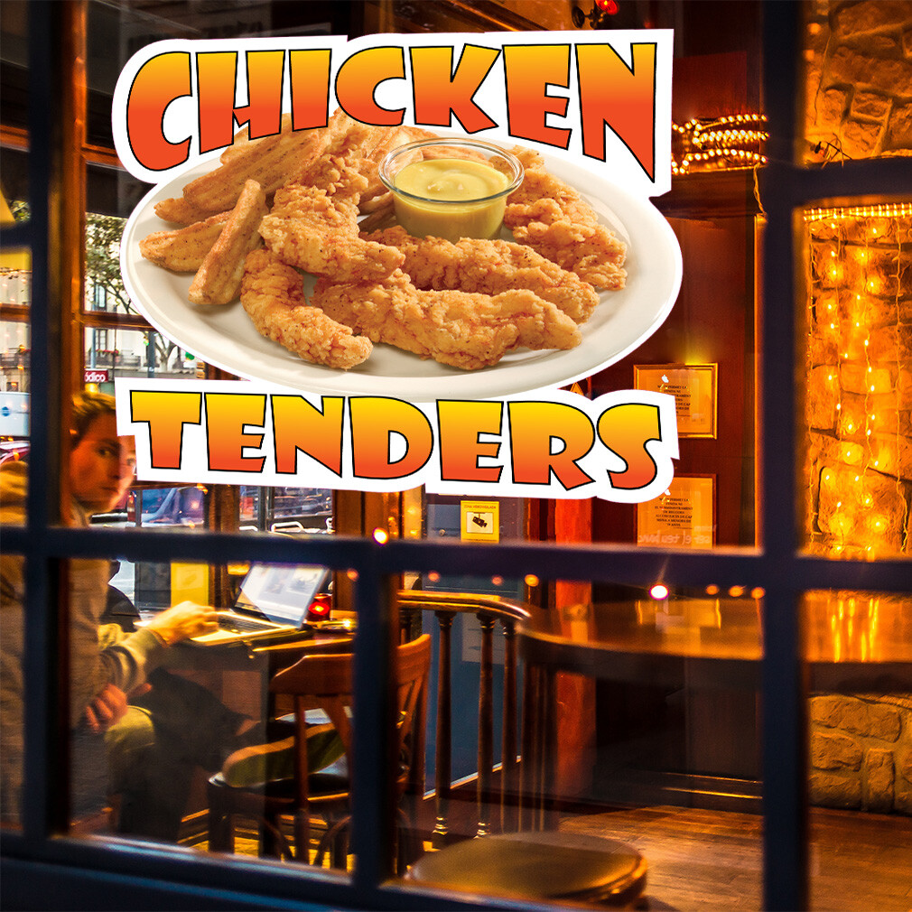 Food Truck Decals Chicken Tenders Style A Concession Concession Sign Brown