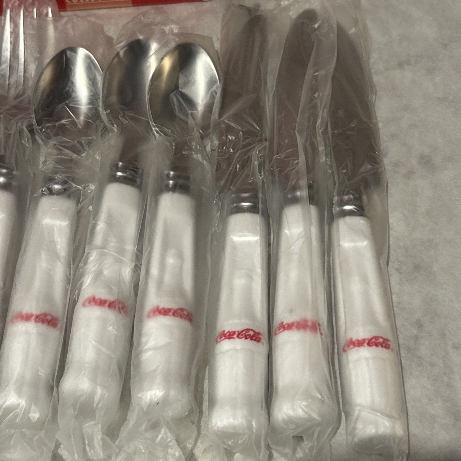 Coca-Cola 12-Piece Flatware Set Bottle Handle Collectible NOS By Gibson