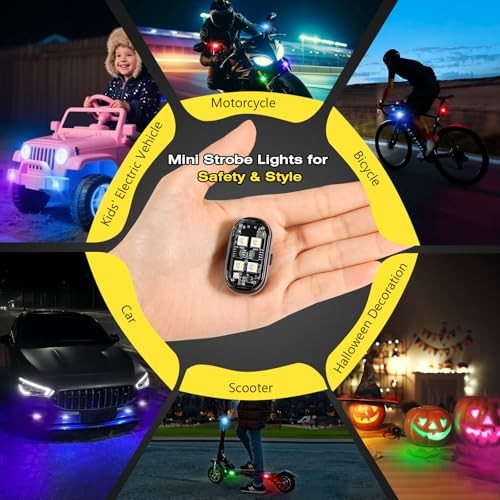 4LEDs Car Wireless Strobe Interior Lights with Remote Control Ambient Lighting