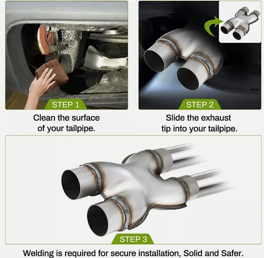 X-pipe 3" Universal exhaust pipe 304 stainless steel