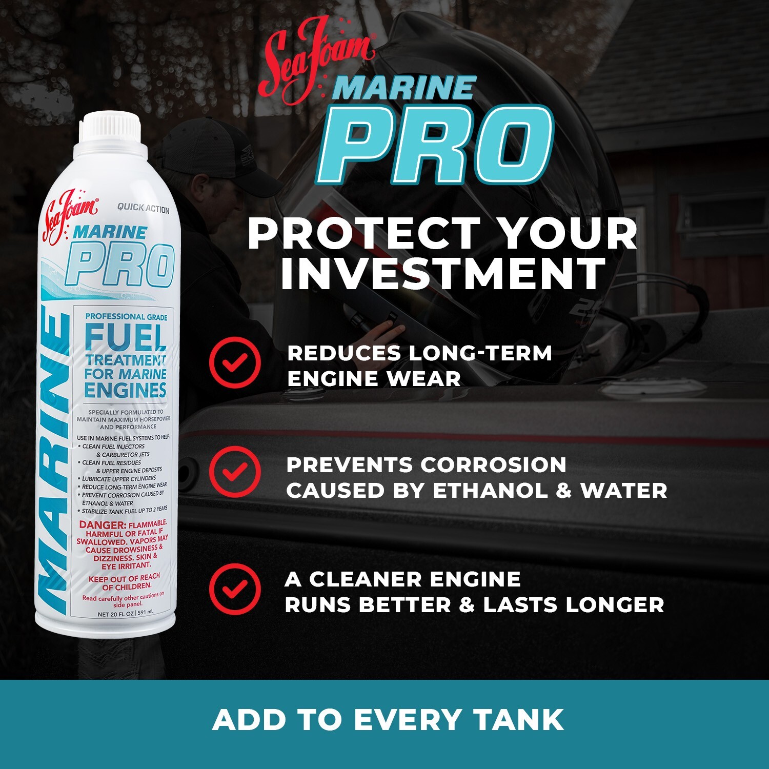 Sea Foam Marine PRO Gasoline Boat Fuel Treatment MP20 20oz Pack of 2