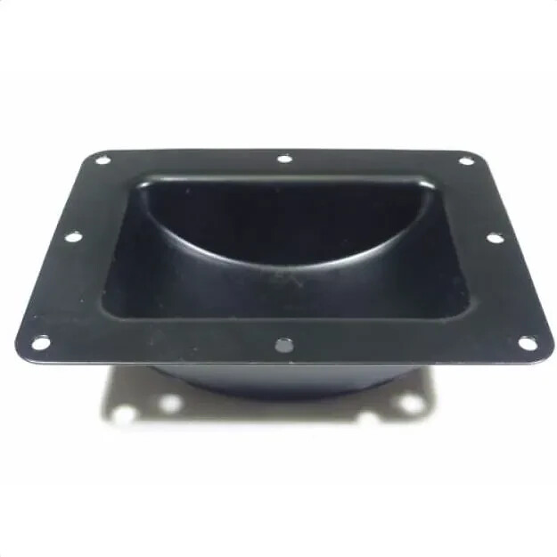 Four (4) Recessed Black Castor Dish 6" x 4" to Fit 3" or 4" Wheels For ATA Cases