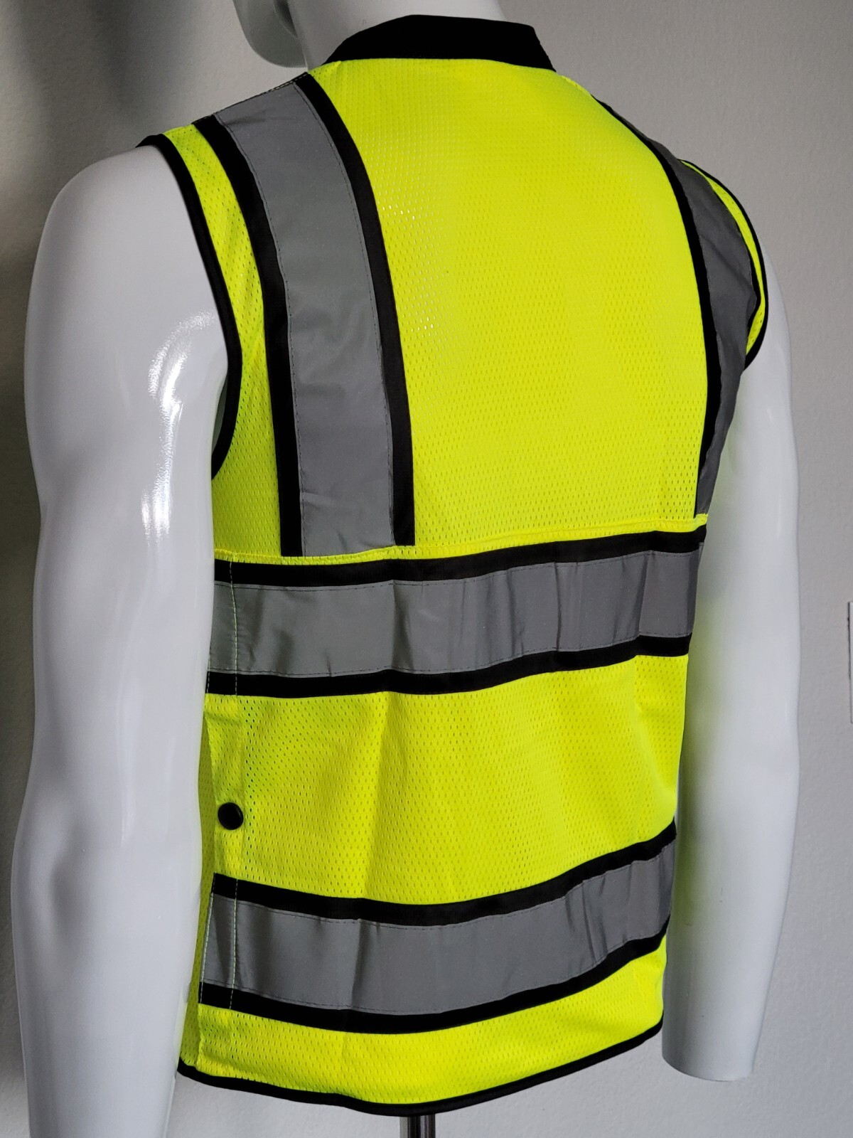 FX Green Surveyors Safety Vest with Zipper, Large Plan Pocket