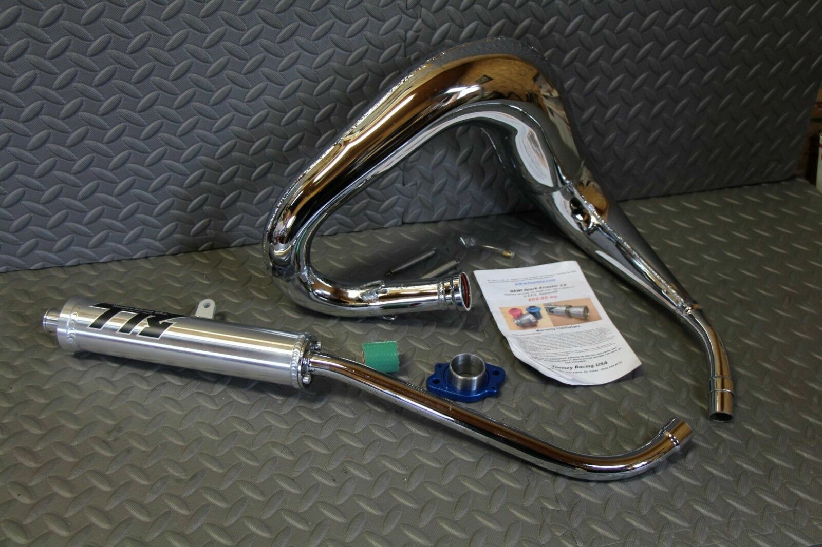 TOOMEY B1 Yamaha Blaster aftermarket exhaust pipe + silencer CHROME PLATED
