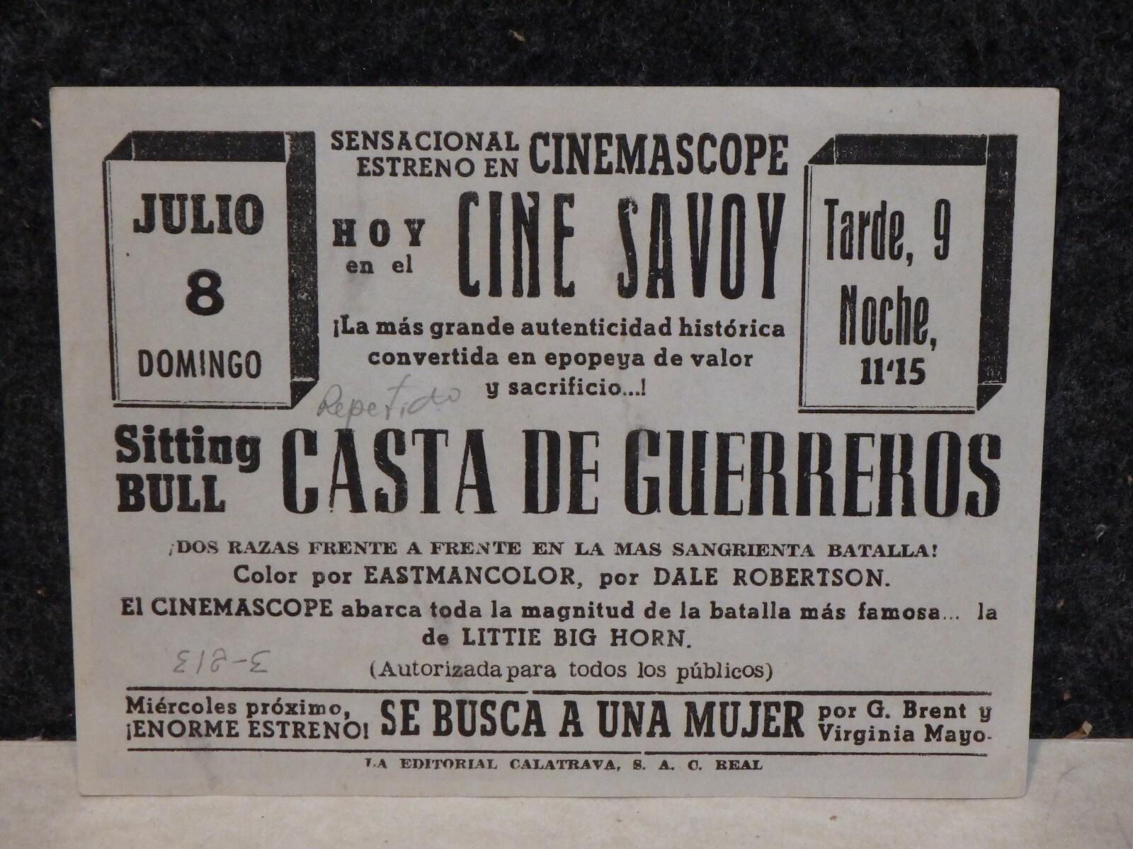 1954 SITTING BULL AUTOGRAPHED COWBOY DALE ROBERTSON & MARY MURPHY MOVIE HERALD