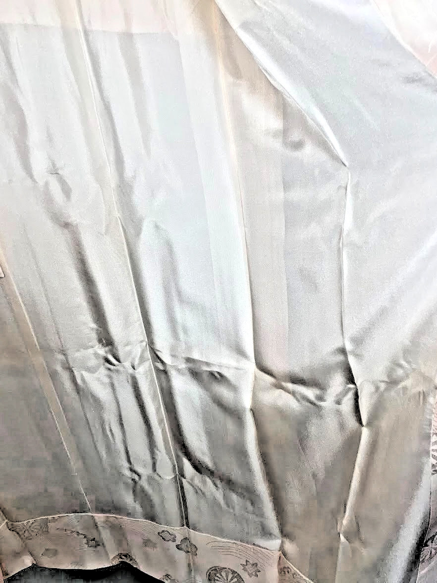 Vintage Silk Nagajuban For Furisode S 25.2in Yuki Japan Pink Sakura Kanoko