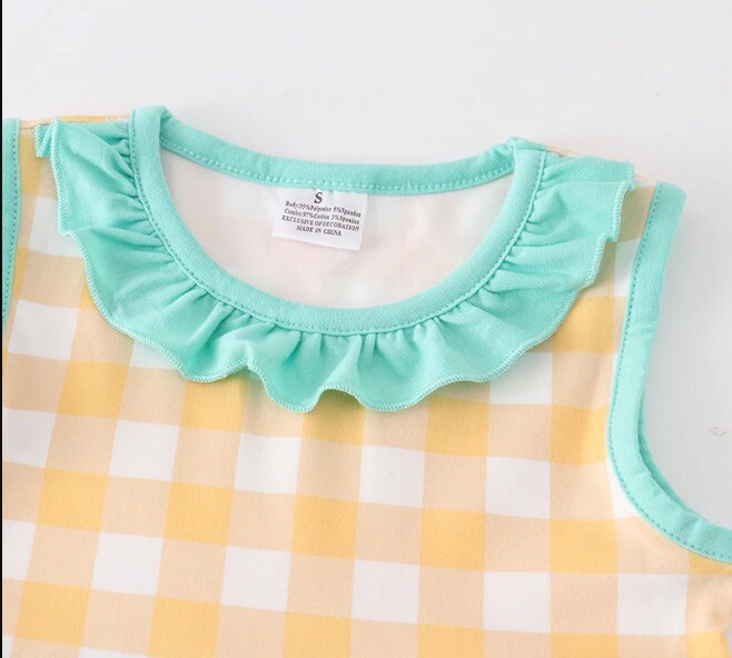 NEW Boutique Lemon Citrus Girls Sleeveless Ruffle Dress