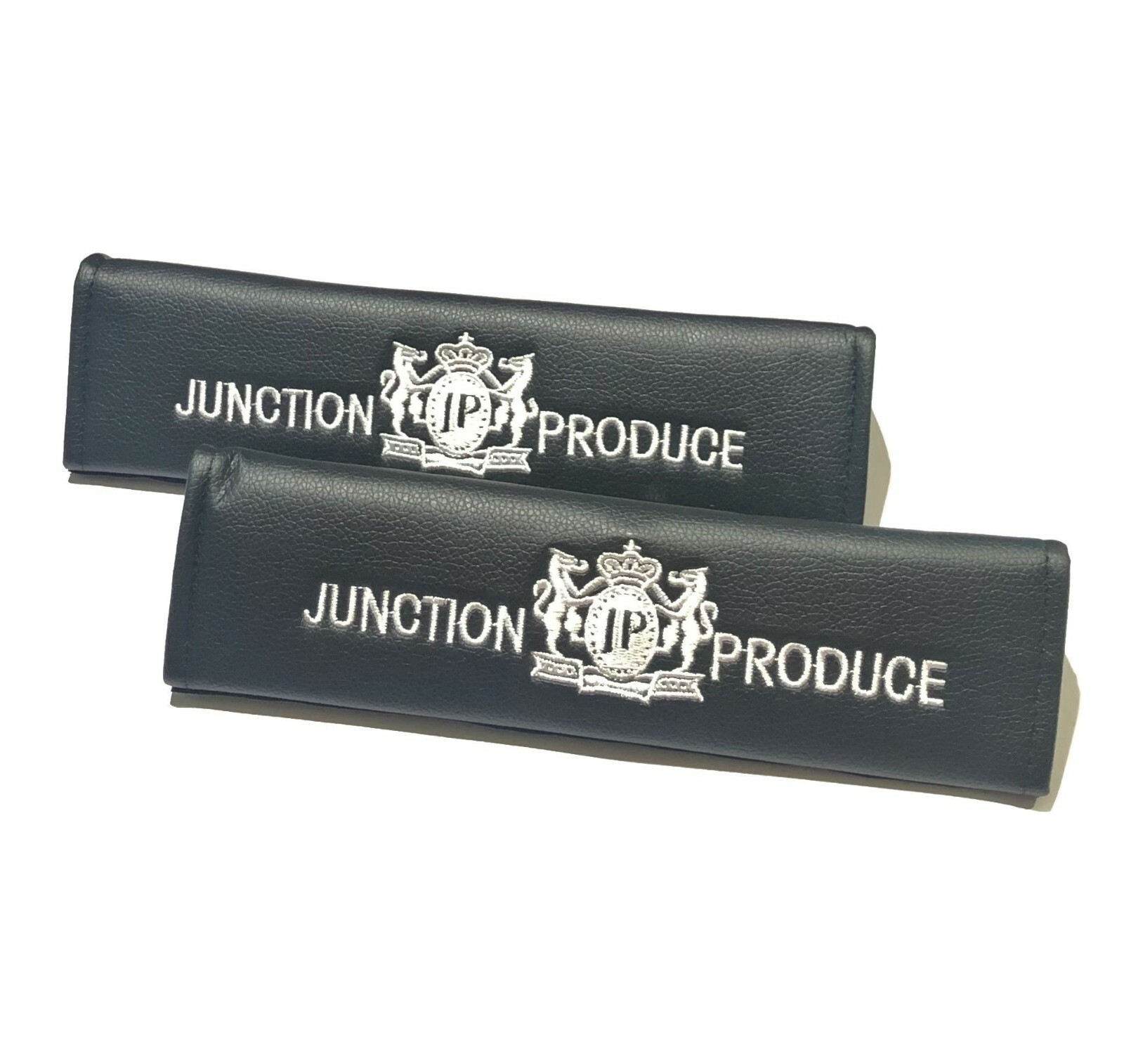 2x Black JP JUNCTION PRODUCE VIP Embroidery Car Seat Belt Covers Shoulder Pads