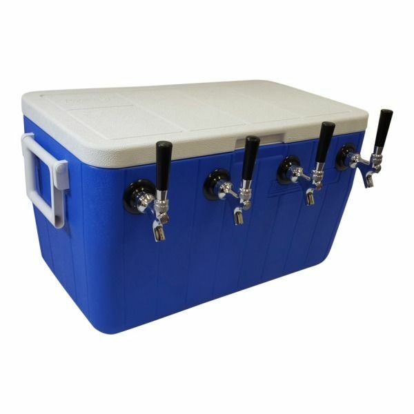 NY Brew Supply Jockey Box Cooler - 4 Faucet, 75' Stainless Steel Coils, 48qt