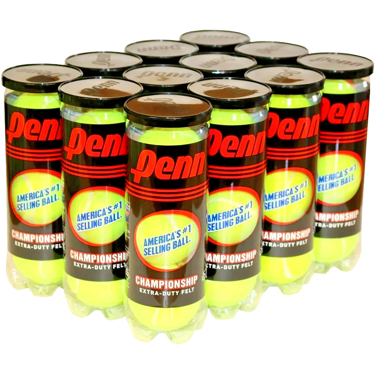 PENN CHAMPIONSHIP EXTRA DUTY LONG WEAR TENNIS BALLS, USTA - ITF APPROVED #1 BALL
