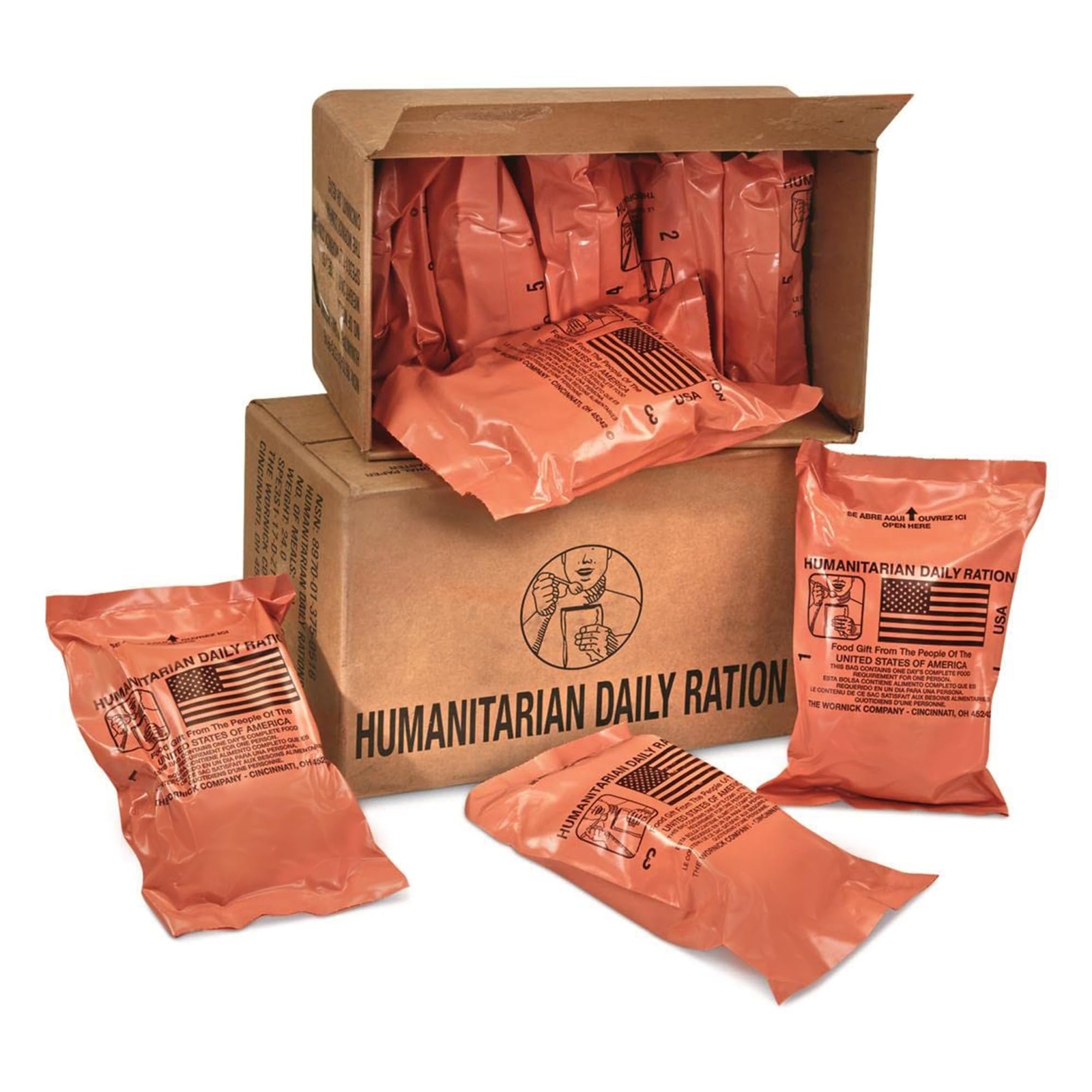 Humanitarian Daily Ration MRE Case � 5 US FEMA Emergency rations MRE Varieties -