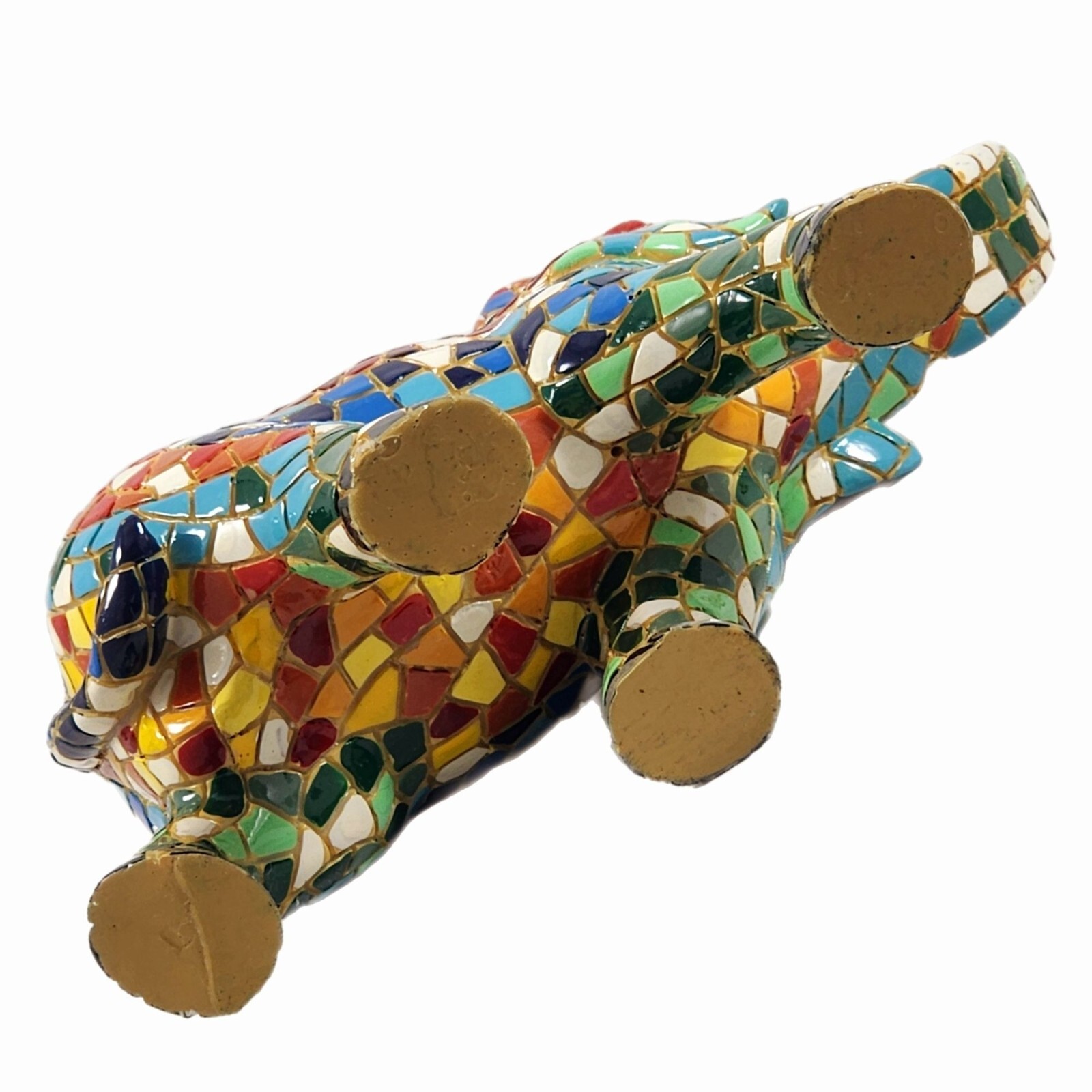 Vintage Mosaic Lucky Elephant Figurine Handmade Luck Statue Vtg Gaurdi Barcino