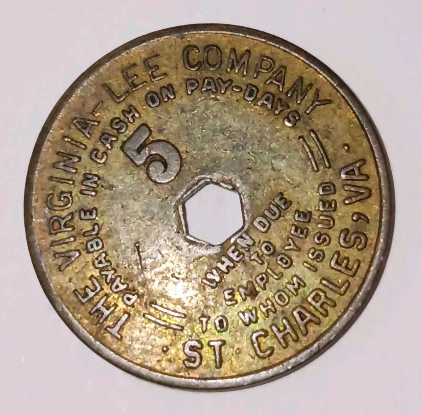 Vintage Wva Coal Script Tokens / Coins Money