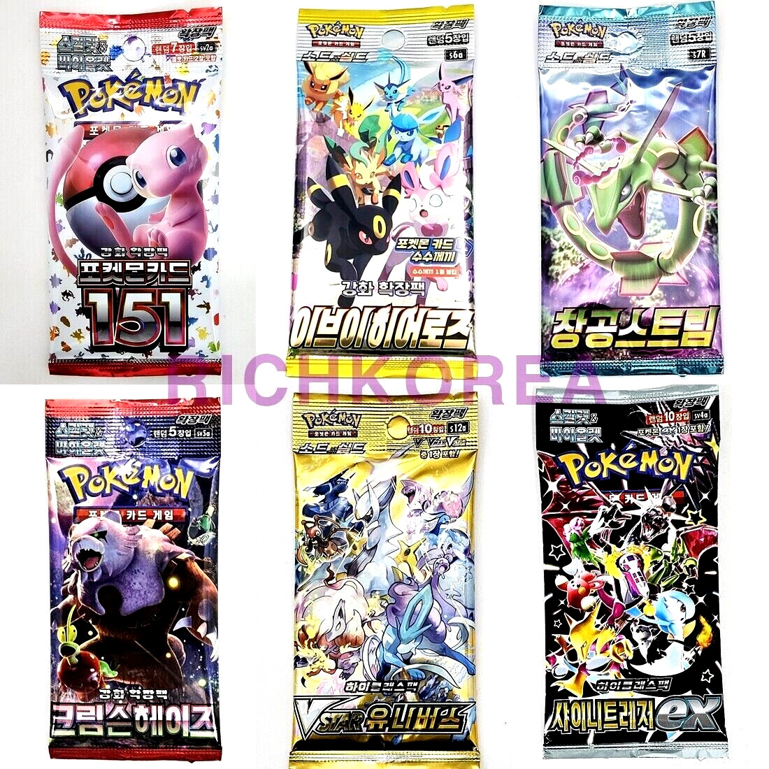 KOREAN Pokemon Cards Eevee Heroes Evolving Skies 151 etc PICK YOUR Pack Sealed