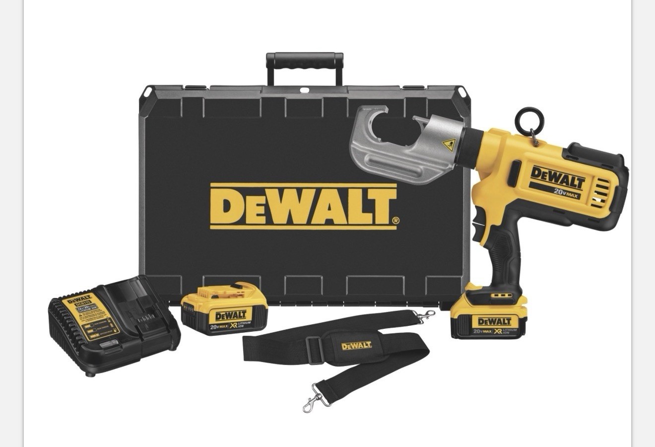 DEWALT 20V MAX Crimping Tool Kit for Copper with Battery, Charger, Case, Strap
