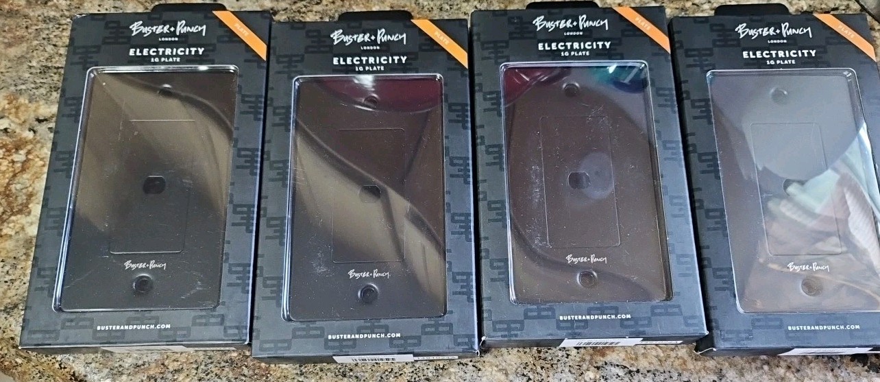 BUSTER + PUNCH - ELECTRICITY 1G PLATE - BLACK Lot Of 4