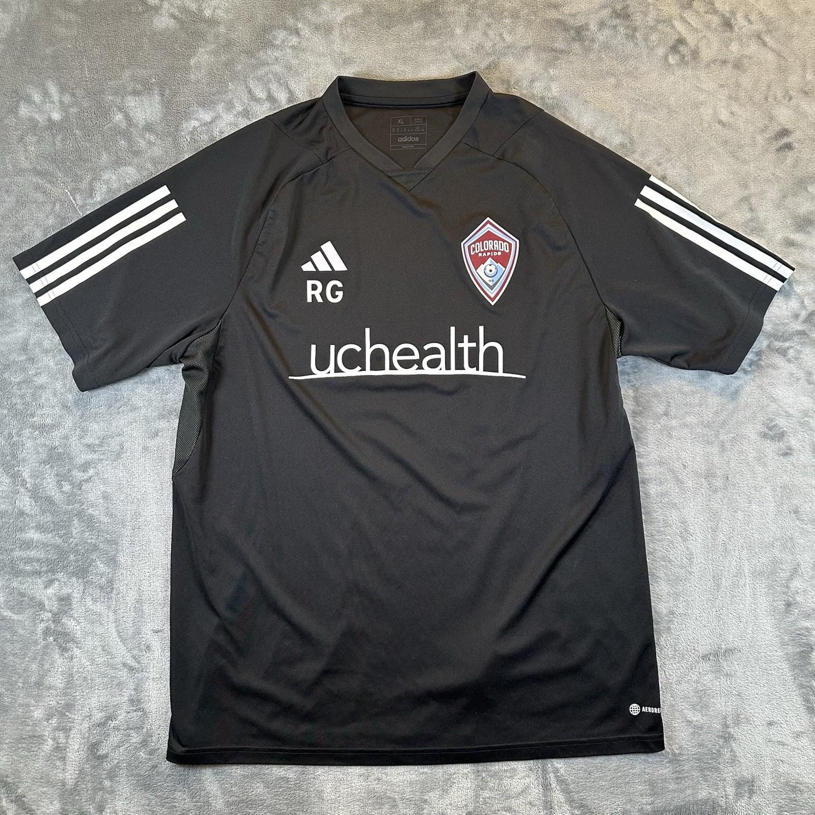 Adidas Colorado Rapids Shirt Mens XL Black Short Sleeve Slim Fit Jersey Soccer