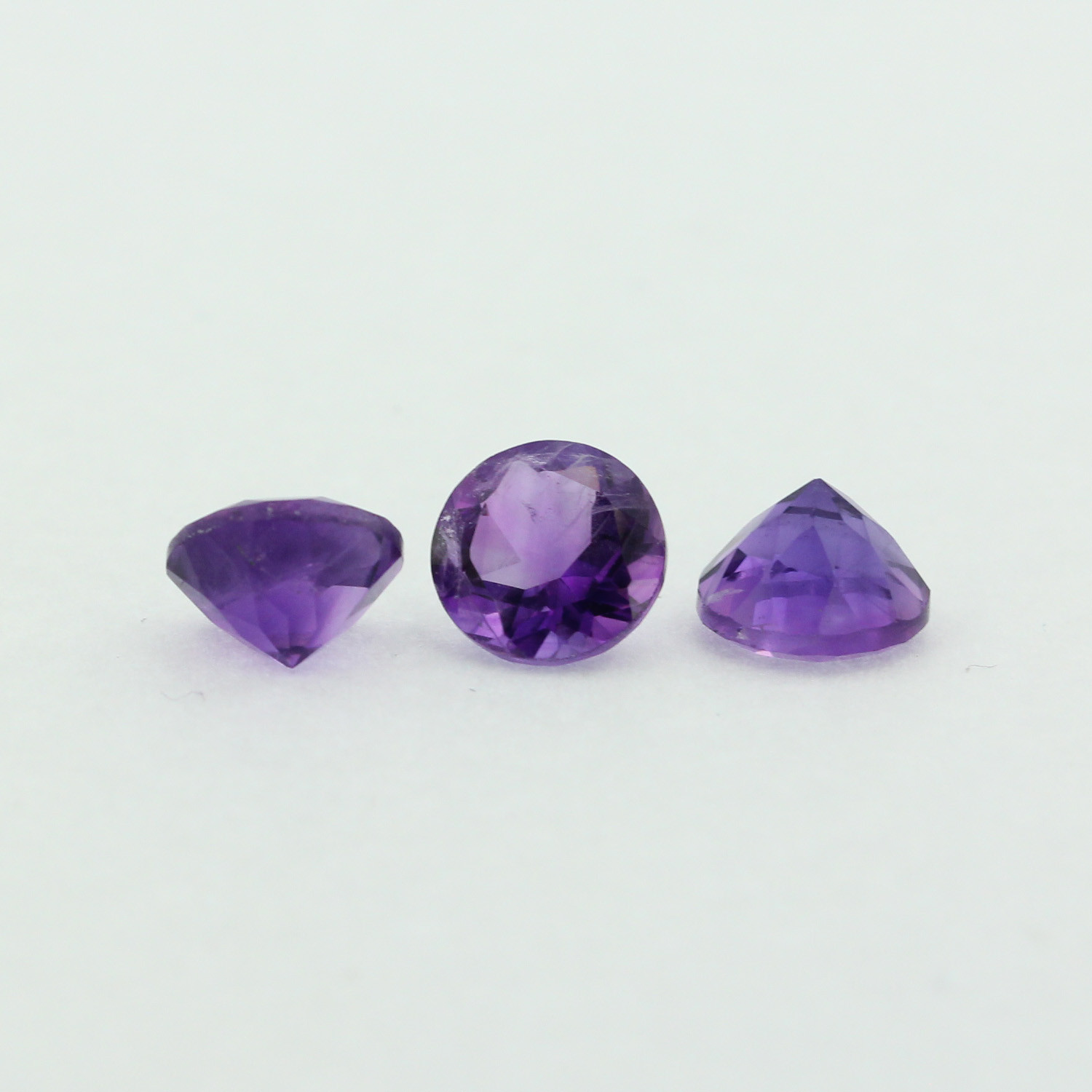 Loose Round Cut Genuine Natural Amethyst Stone Single Purple Birthstone Shape