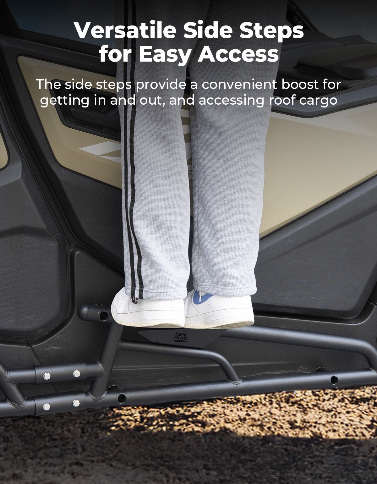KEMIMOTO Nerf Bars Rock Sliders Black for 2024-2025 CFMOTO ZFORCE 950 SPORT 4