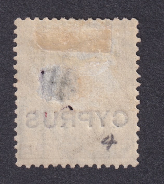 Cyprus QV 1880 4d green Mint heavy hinge thinned spacefiller