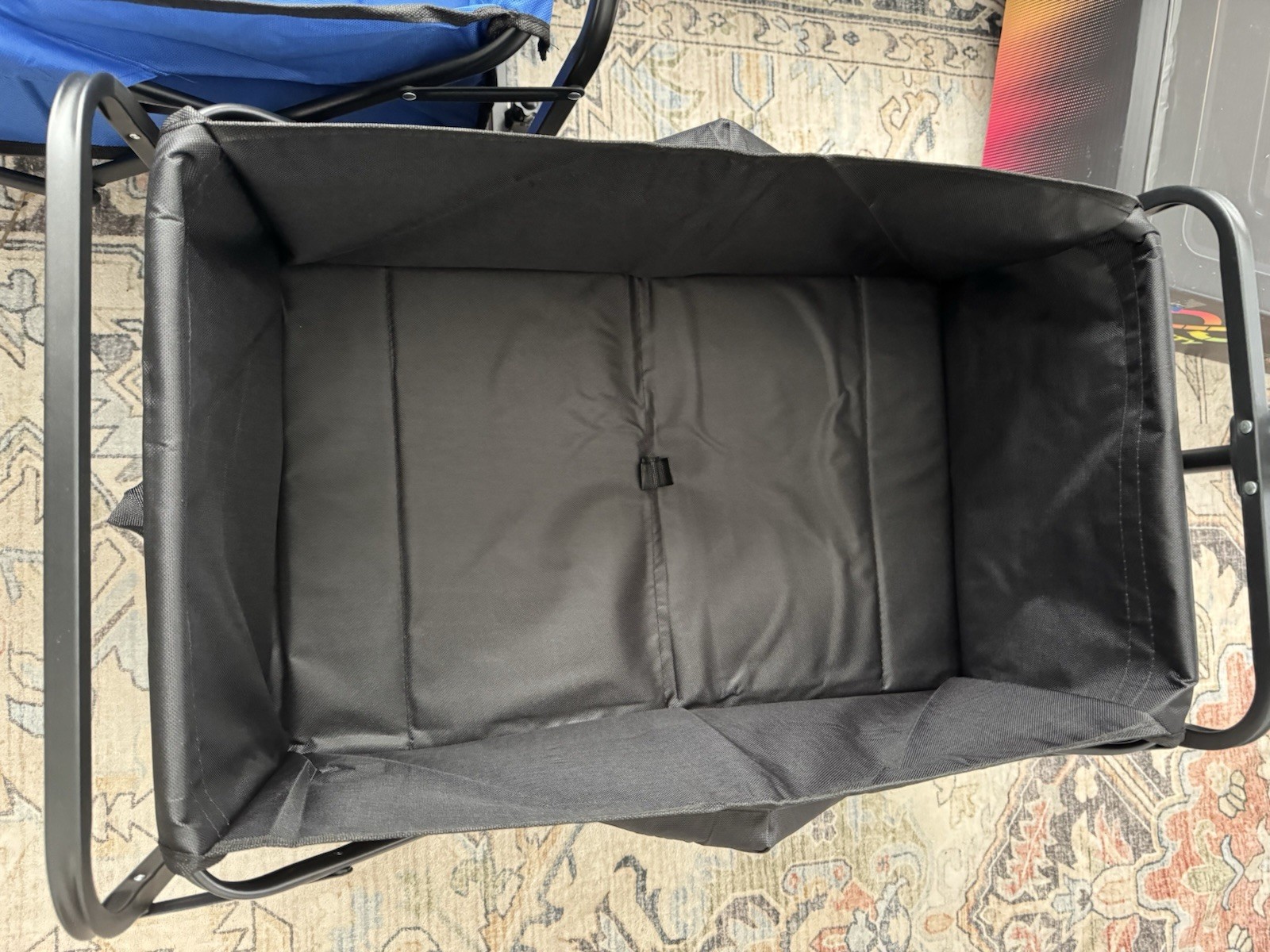 Foldable Heavy Duty Utility Wagon Cart, 4 Wheels, 680 lb, Black/Blue