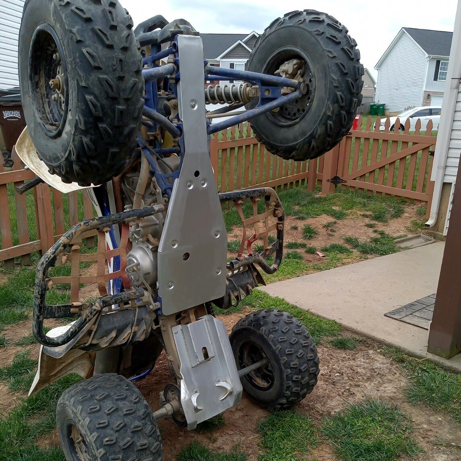 For Yamaha Raptor 700 700R Full Chassis Glide Swing Arm Skid Plate Guard Combo