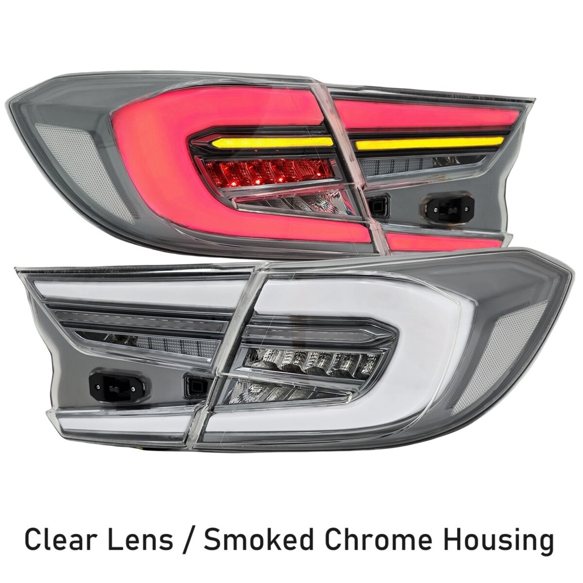 OEM+ LED Tail Lights for Honda Accord Sedan 2018-2022 10th Gen Smoked Chrome