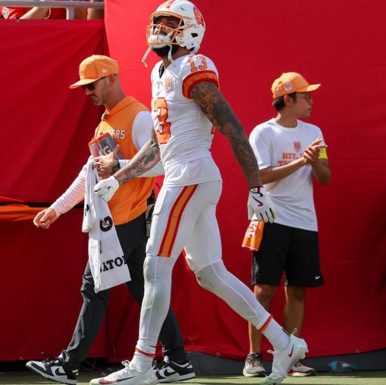 Mike Evans GAME USED💪Signed + Inscribed Ball Tampa Bay Buccaneers 24-25 Season