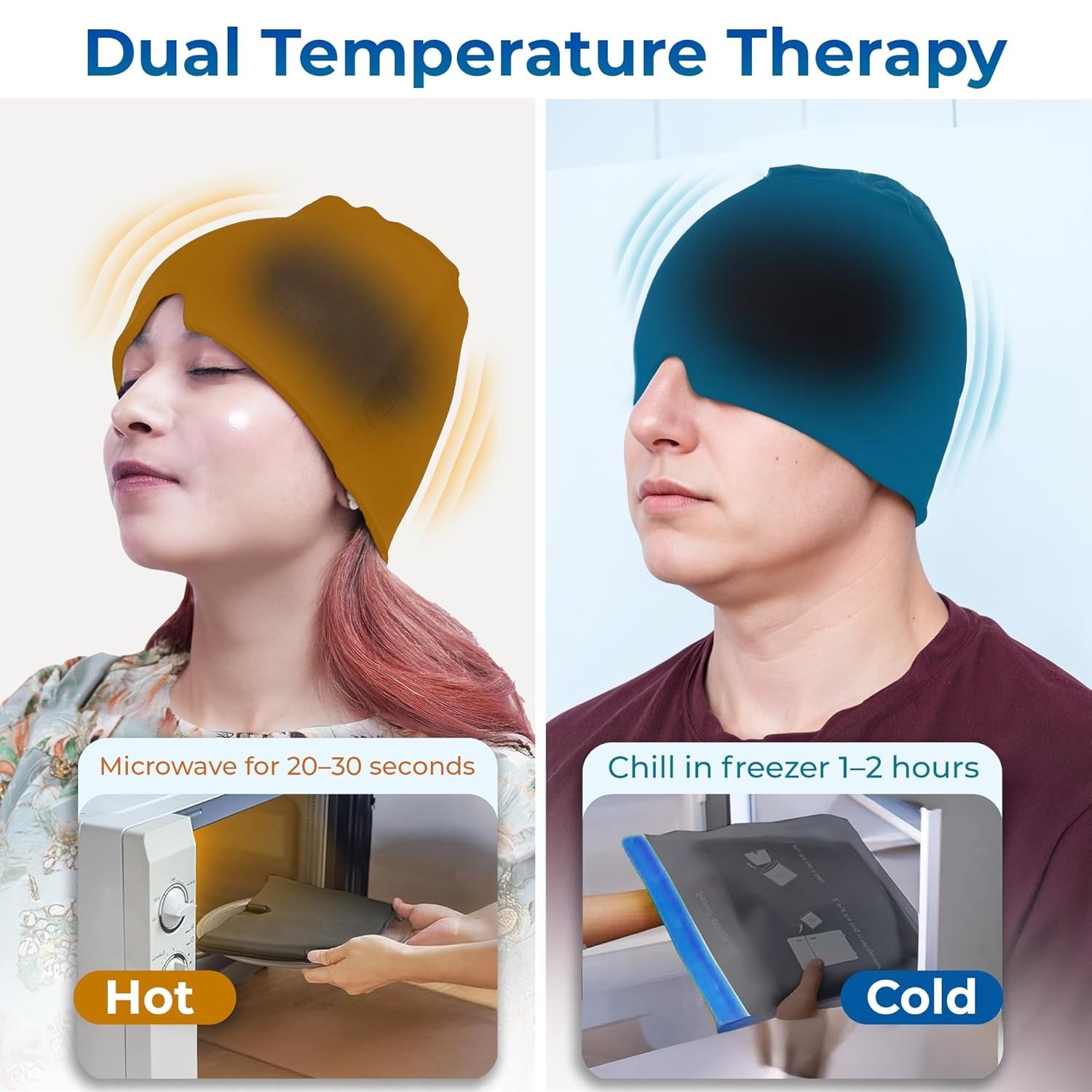 Migraine Relief Cap | Head Ice Pack Migraine, Headache Relief Cap, Hangover Cap