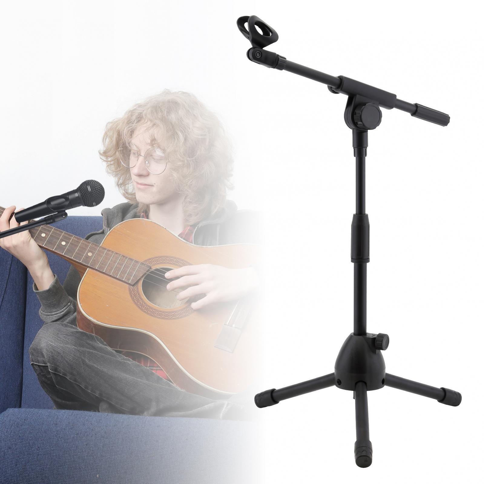 Portable Tripod Mic Stand Heavy Duty Adjustable Holder Floor Microphone Boom Arm