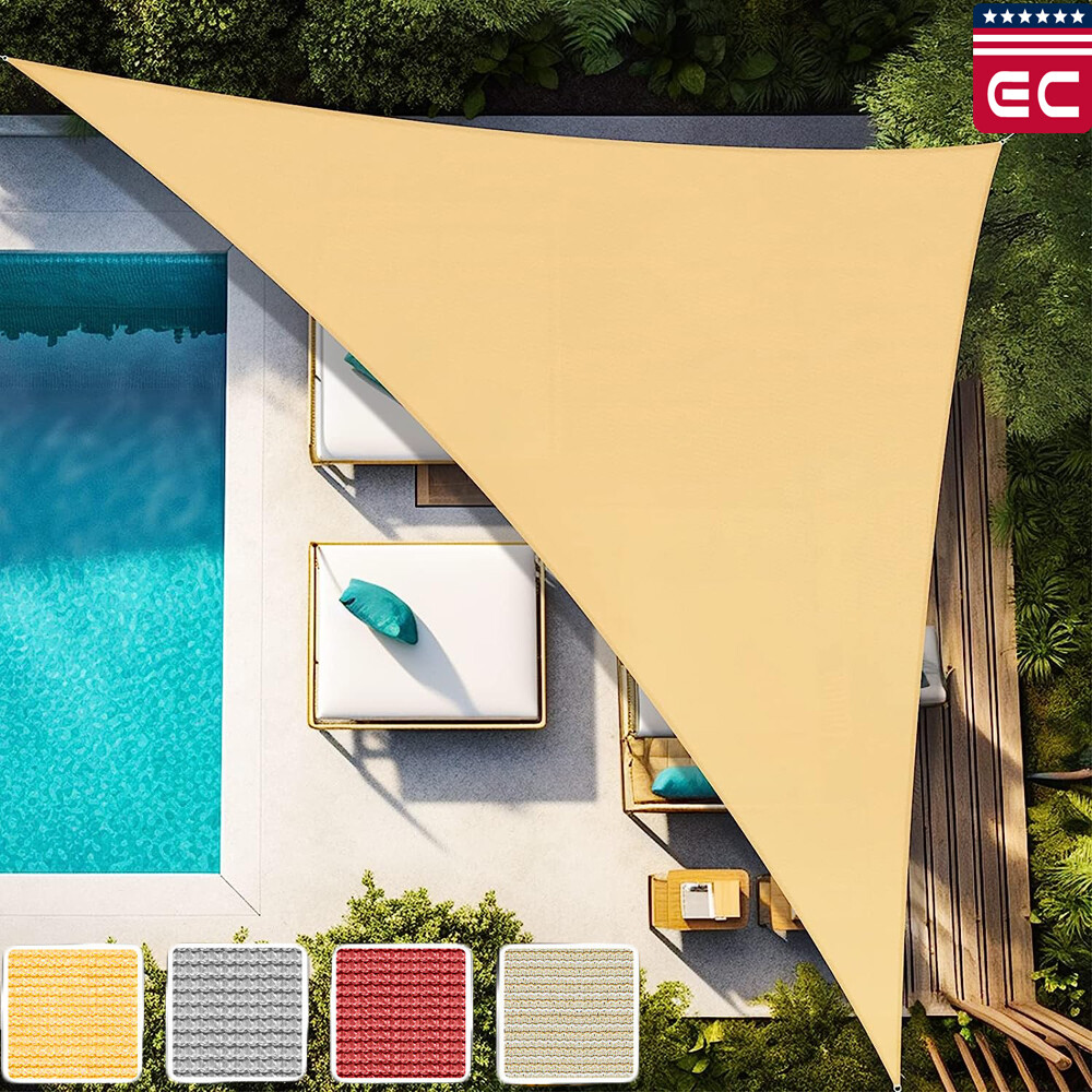 Triangle Sun Shade Sail Canopy Cover UV Block for Garden Yard Deck Patio Outdoor