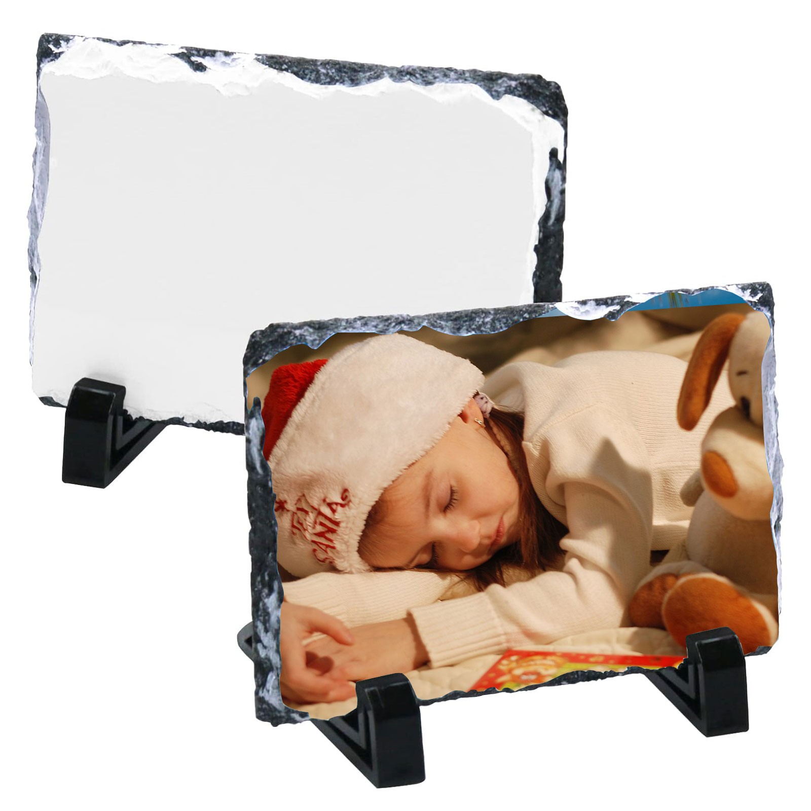 CALCA 15pcs 7.87" x 11.8" Sublimation Slate Rock Plaque Blanks w/ Display Holder