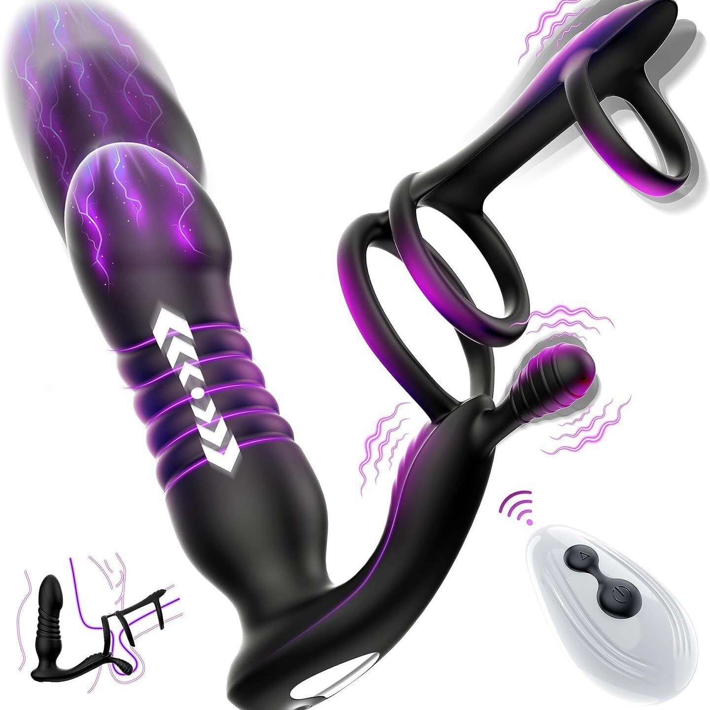 Male Prostate Massager Vibrator Thrusting Anal Butt Plug Dildo Sex Toys for Men