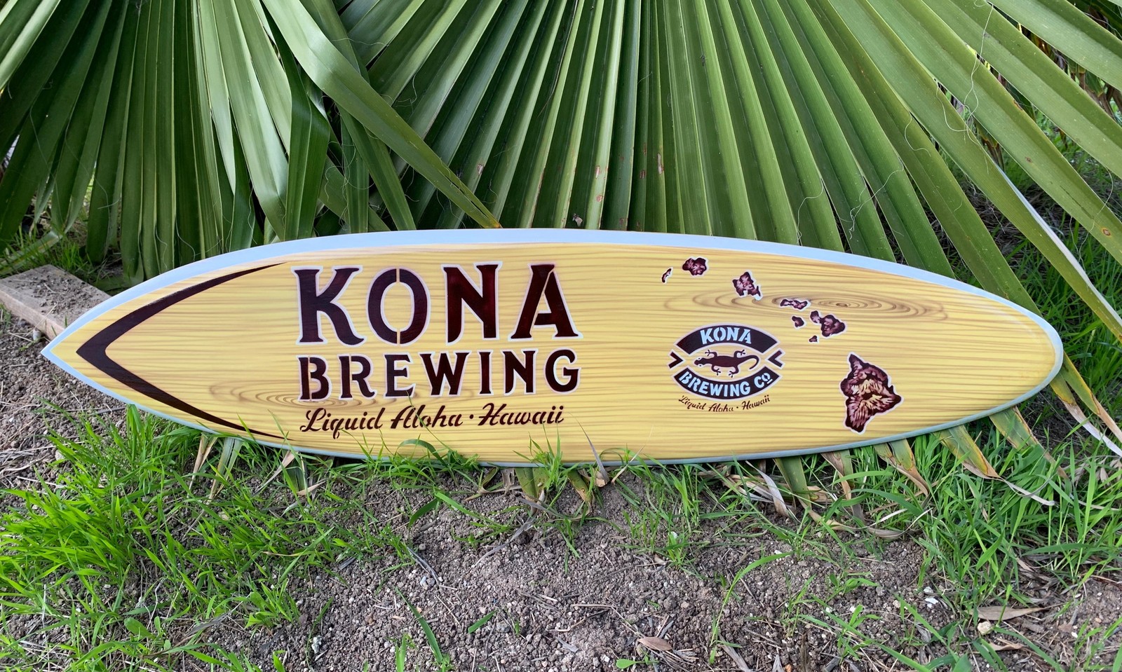 Kona Brewing Hawaii Airbrushed Surfboard Wall Plaque Liquid Aloha 39"x 10”