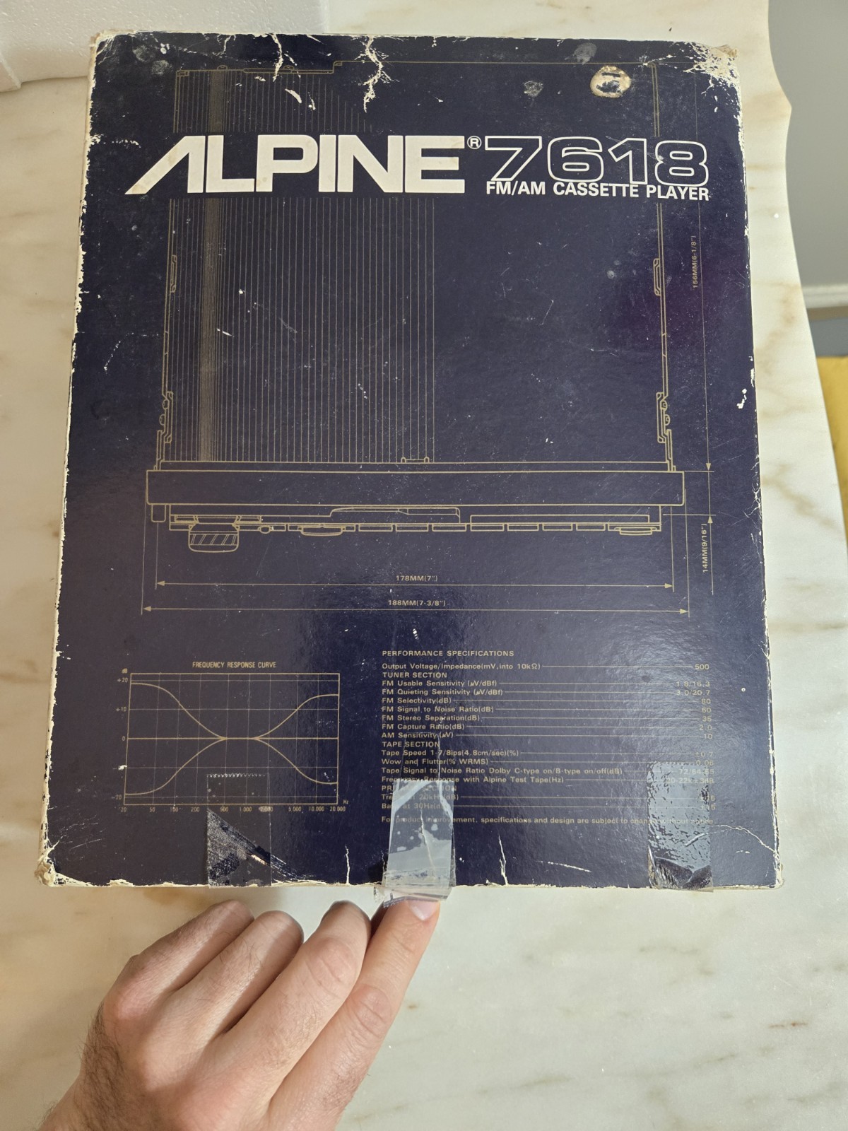 Vintage Rare Alpine 7618 AM FM Cassette Player Tuner Stereo -COMPLETE- UNTESTED