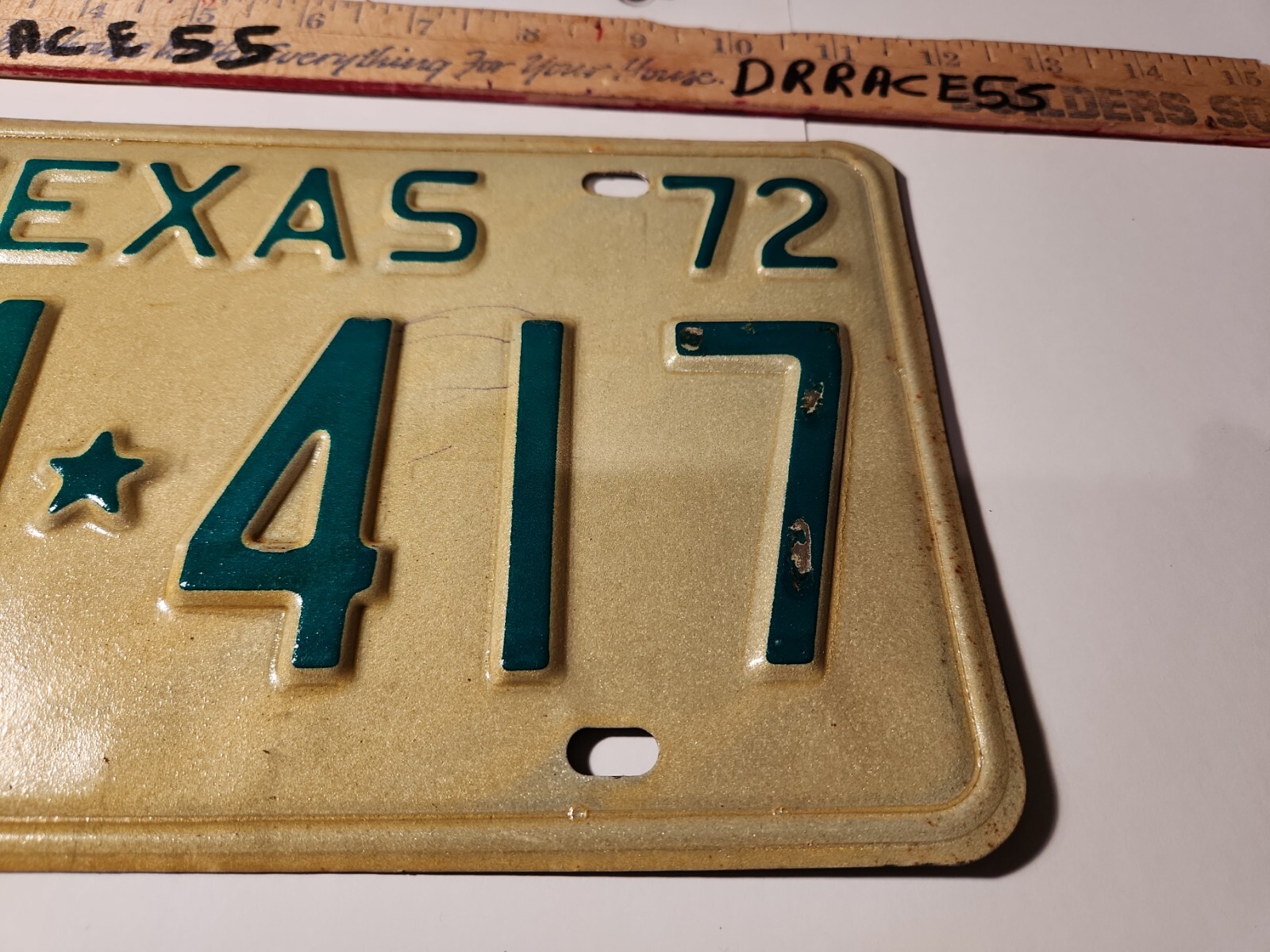 1972 72 Texas License Plate Pair SET VINTAGE ANTIQUE CLASSIC car FKM 417