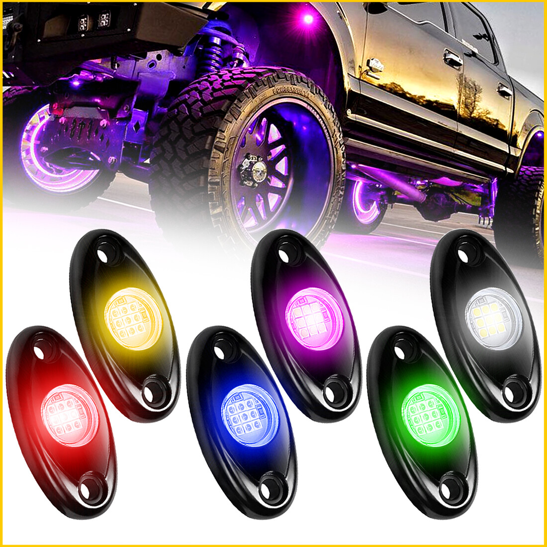 LED Rock Lights for ATV Offroad Truck Boat Underglow Underbody Fender Light Seal
