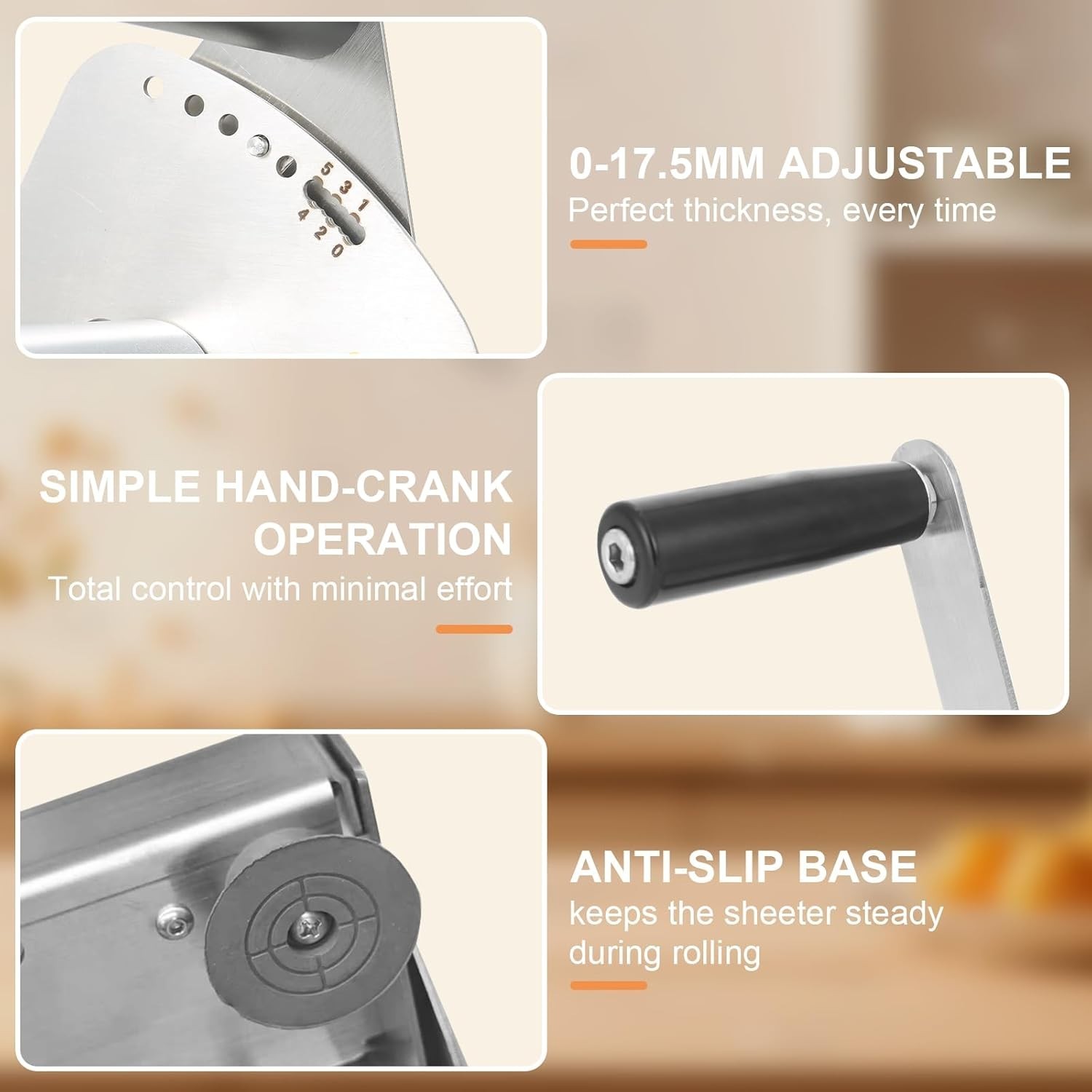 12” Folding Dough Sheeter Machine w/ 2 Rolling Boards Stainless Steel Thickness