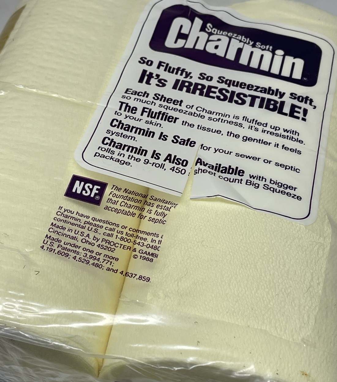 Vintage Charmin Squeezable Soft Toilet Paper Bath Tissue Movie Prop 1980s Yellow