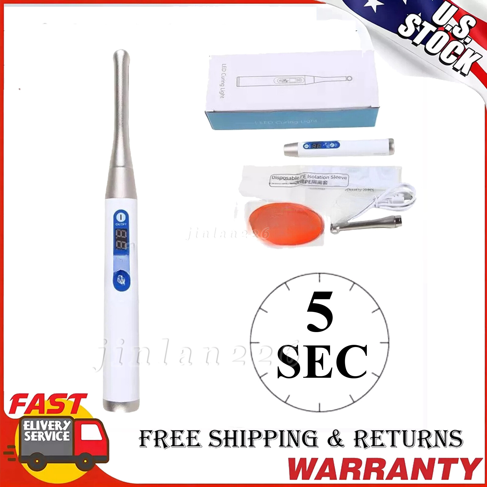 Dental Wireless Cordless Curing Light Composite Resin Cure Lamp LED-B Lampara 5s