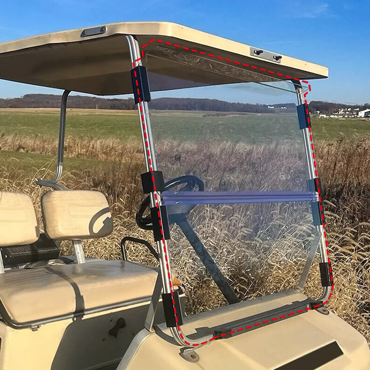 For Club Car DS 1982-2000.5 New Clear Golf Cart Windshield Folding Windscreen