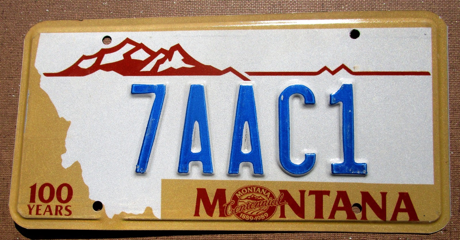 MONTANA License Plate 1989 - Flathead County (7 - Kalispell) - Unused #7AAC1