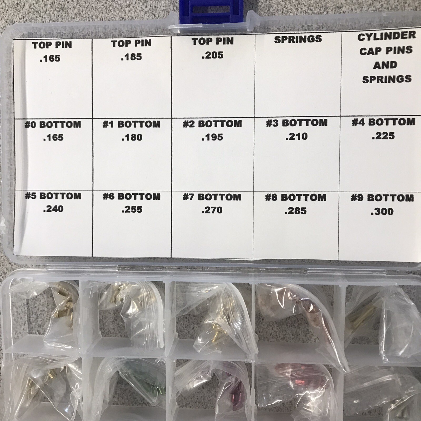 KEYING KIT FOR SCHLAGE LOCK CYLINDERS INCLUDES TOP, BOTTOM PINS, SPRINGS, TOOLS