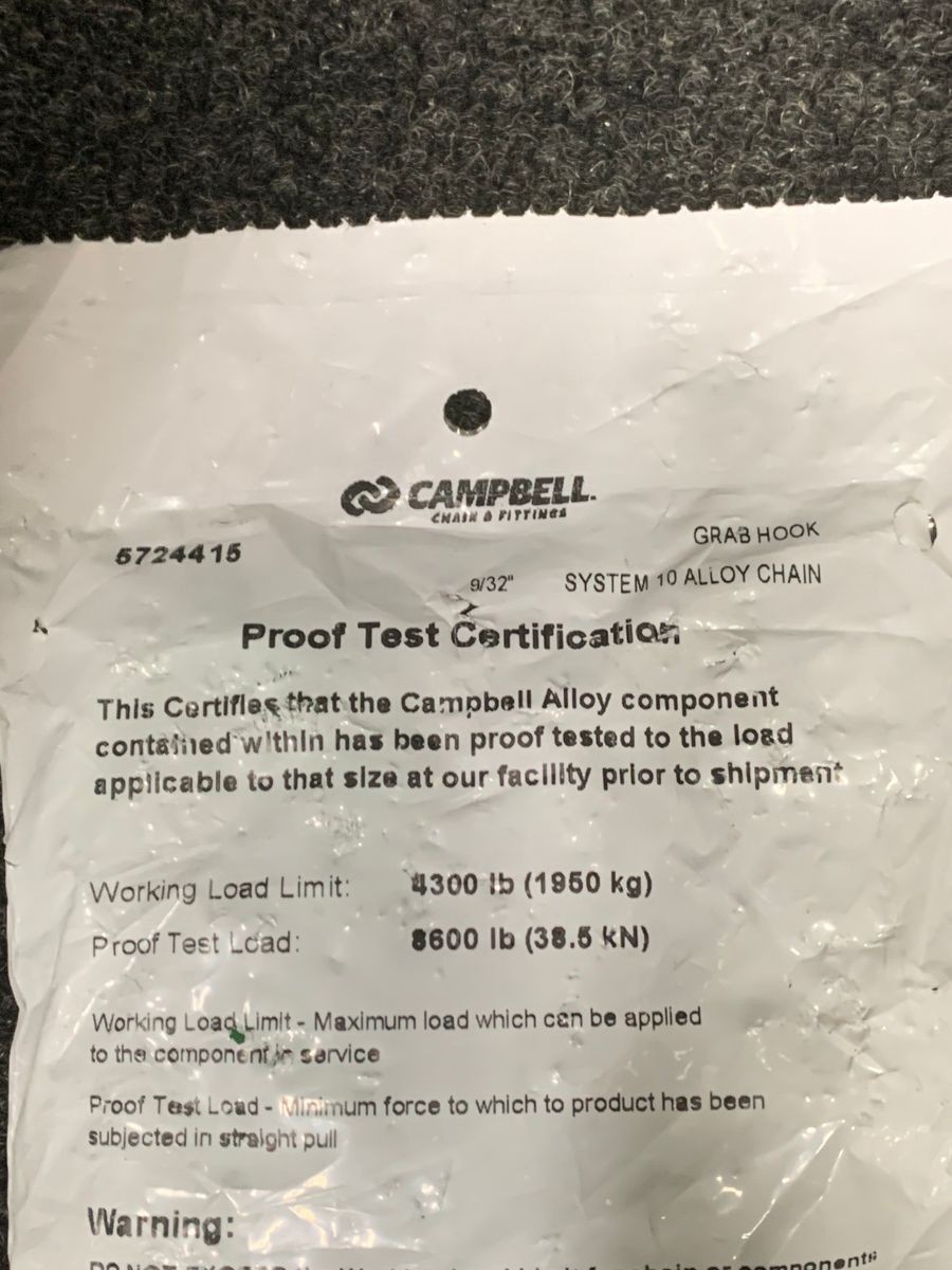 CAMPBELL 5724415 Grab Hook Green 9/32"