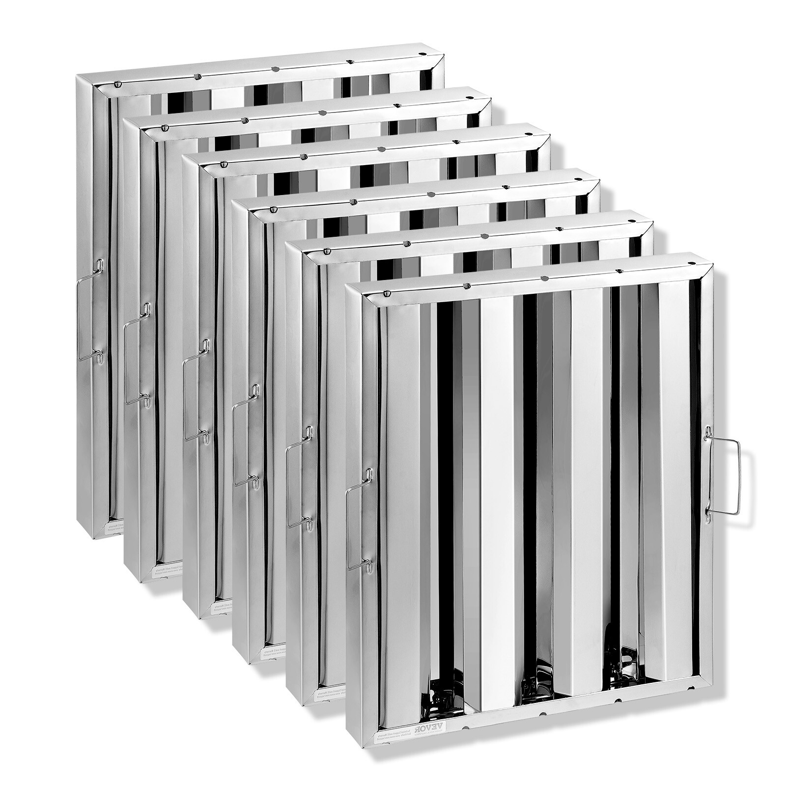 VEVOR 6Pcs 16"x20" Hood Grease Baffle Commercial Exhaust Filter Stainless Steel