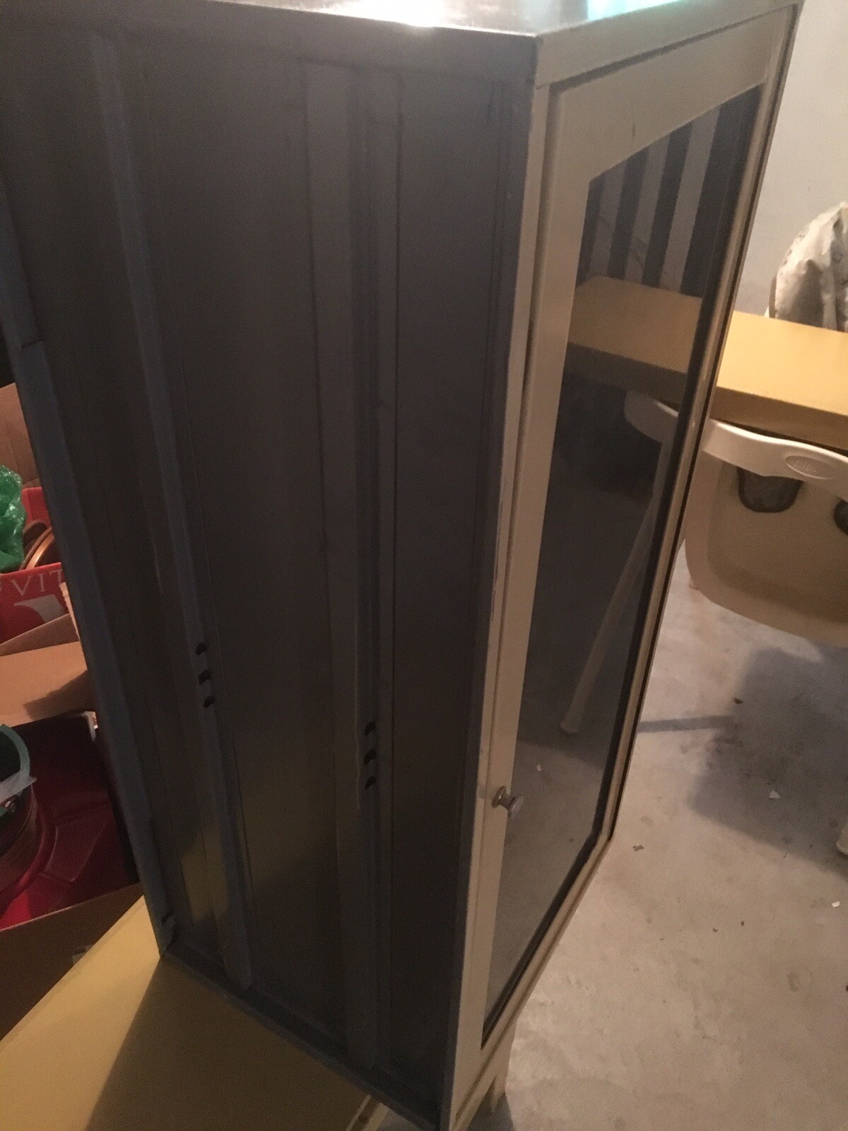 Detroit Arsenal Mid Century Modern Industrial Glass And Metal Barrister Bookcase