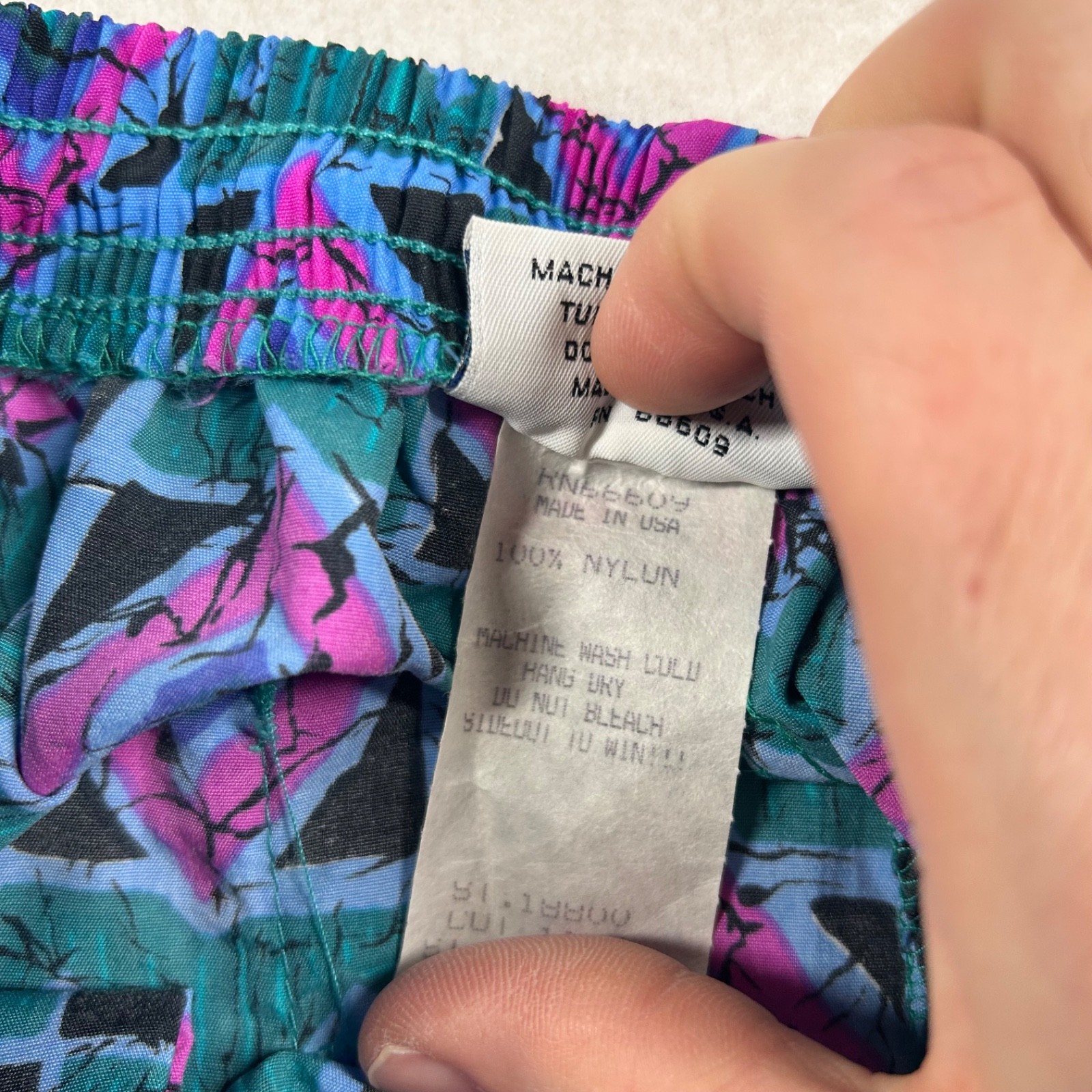 Vintage Sideout Pant Mens L Parachute Geometric Jams Hammer Beach Volleyball USA